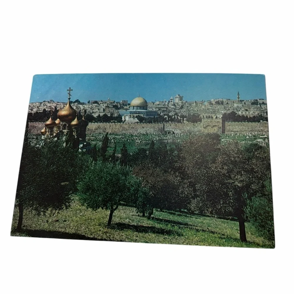 Jerusalem Postcard – Church of Mary Magdalene & Dome of the Rock – Historic